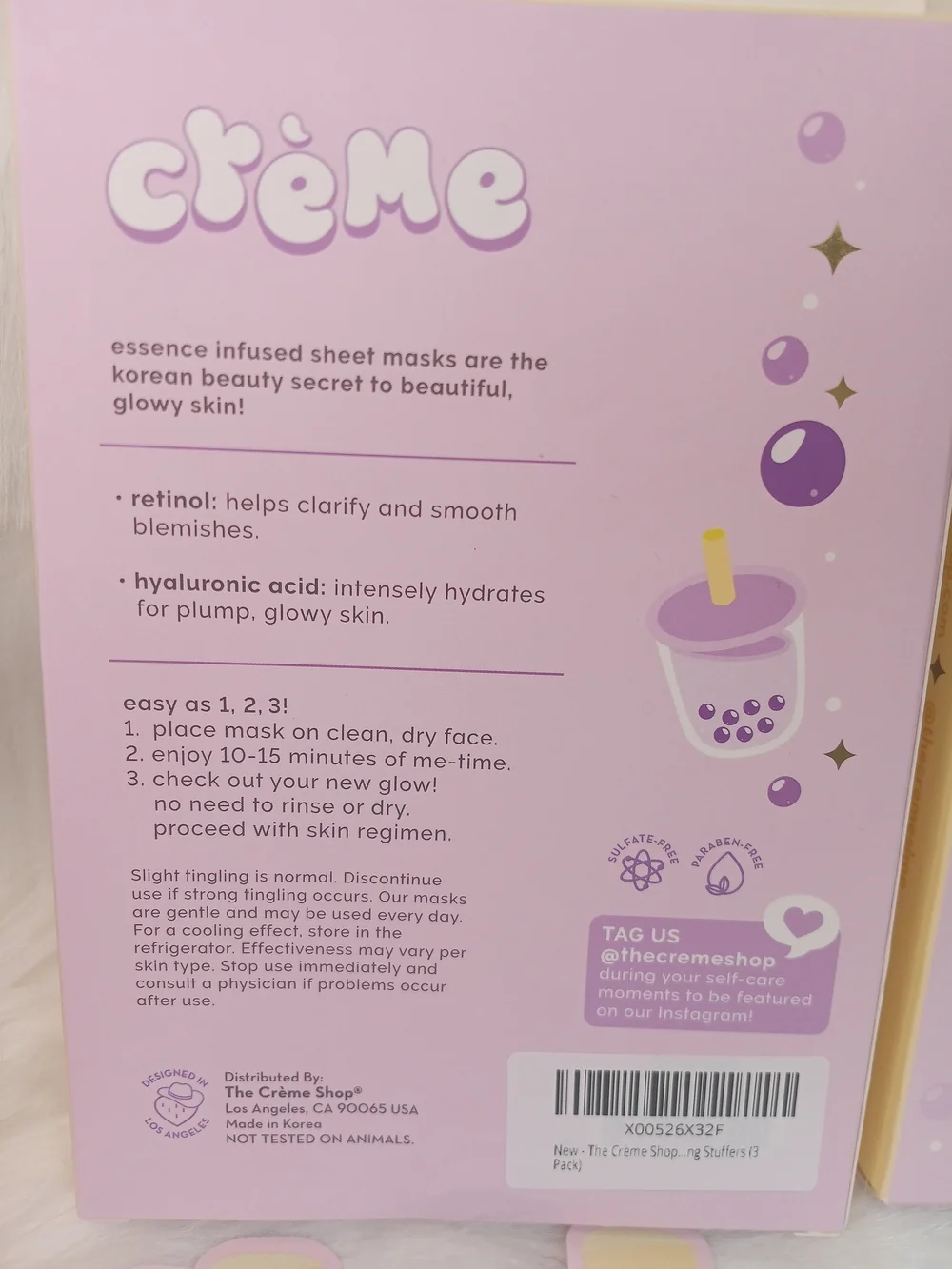 The Creme Shop Boba Bears Beary Soft Sheet Masks
